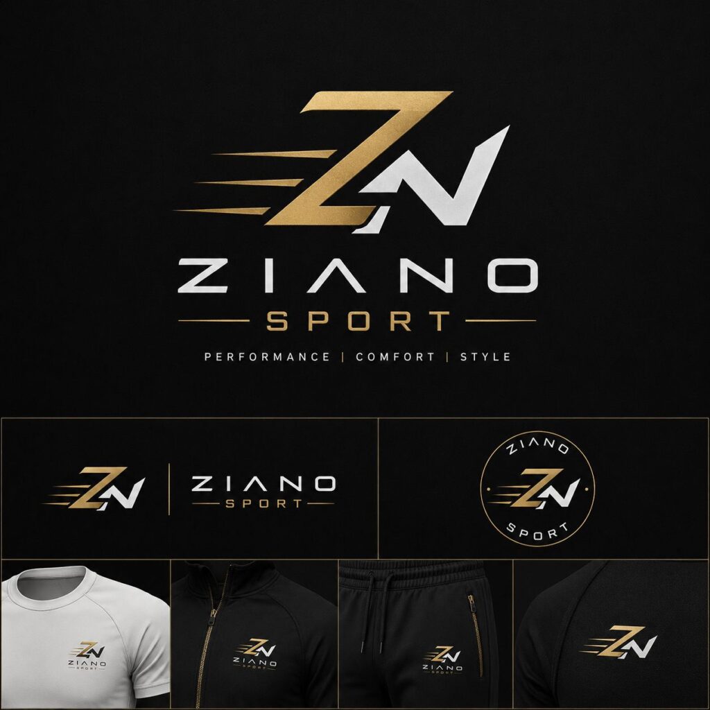Ziano Sport Performance and Comfort Streetwear Logo and Apparel Collection